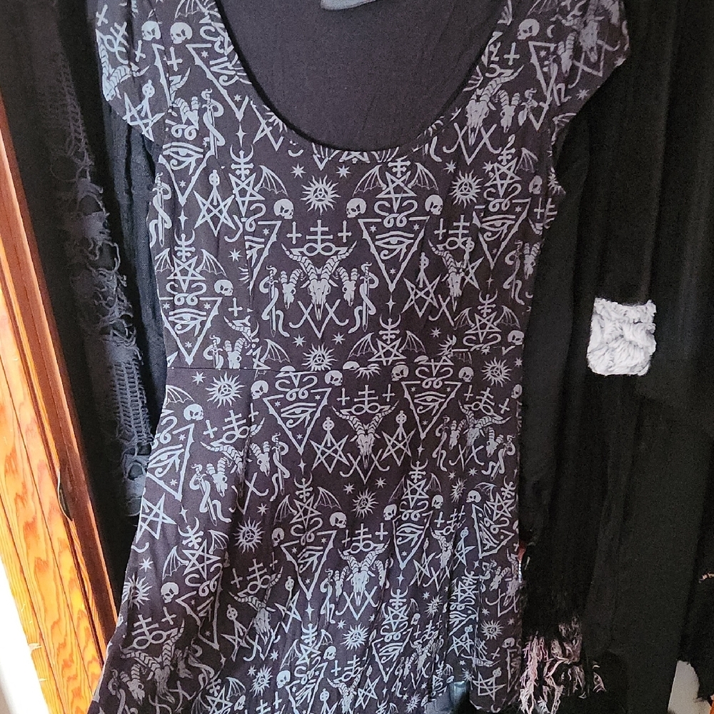 🖤Stylish Black Patterned Dress - Picture 5 of 6